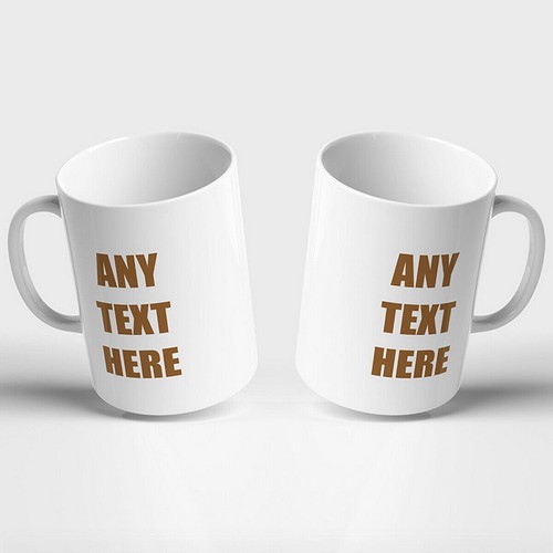 PERSONALISED TEXT MUG 9 Colours 2 Sizes cup coffee tea gift present birthday - Picture 10 of 19