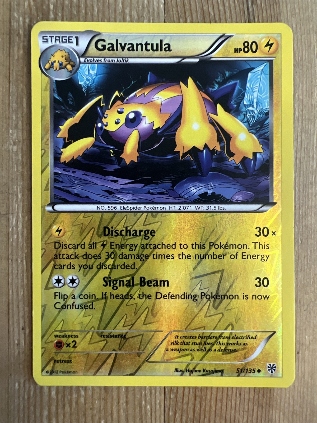 Pokémon TCG Galvantula Black and White Plasma Storm  51/135 Reverse Holo LP