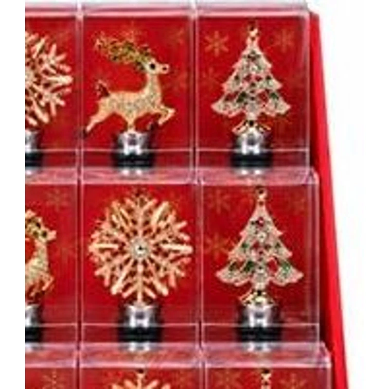 Tappo Bottiglia Vino Natale Gioiello BRANDANI Christmas Vetro Decori Assortiti, fotografia 5 di 9