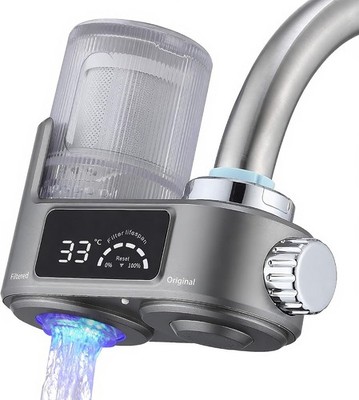 LED Wasserfilter & Kalkfilter für Wasserhahn, Wasserhahn Filter für Trinkwasser