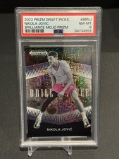 2022-23 Panini Prizm DP BR-NJ Brilliance Hyper Nikola Jovic Rookie # /25 PSA 9