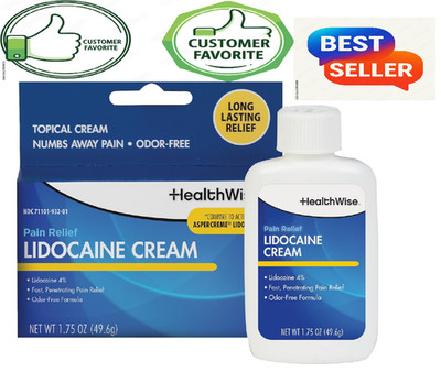 Maximum Strength Lidocaine Cream | Numbs Away Pain | Long-Lasting
