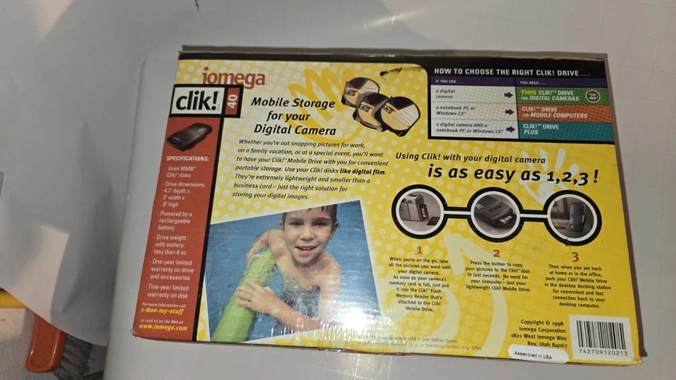 Iomega Clik 40 MB Drive Digital Cameras Docking Station Port Interface SEALED - Image 3 of 4