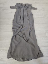 white by vera wang chiffon illusion charcoal column dress size 6