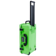 Lime Green  Black Pelican 1535 air case No Foam. With wheels.