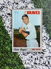 1970 Topps Baseball Clete Boyer #206 Atlanta Braves EX Low Shipping 