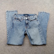 Aeropostale Jeans Womens 00 Medium Wash High Rise Ankle Straight Blue Denim