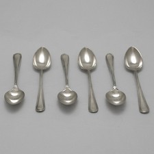 OLD ENGLISH THREAD Design William Briggs Silver Service Cutlery 6 Coffee Spoons