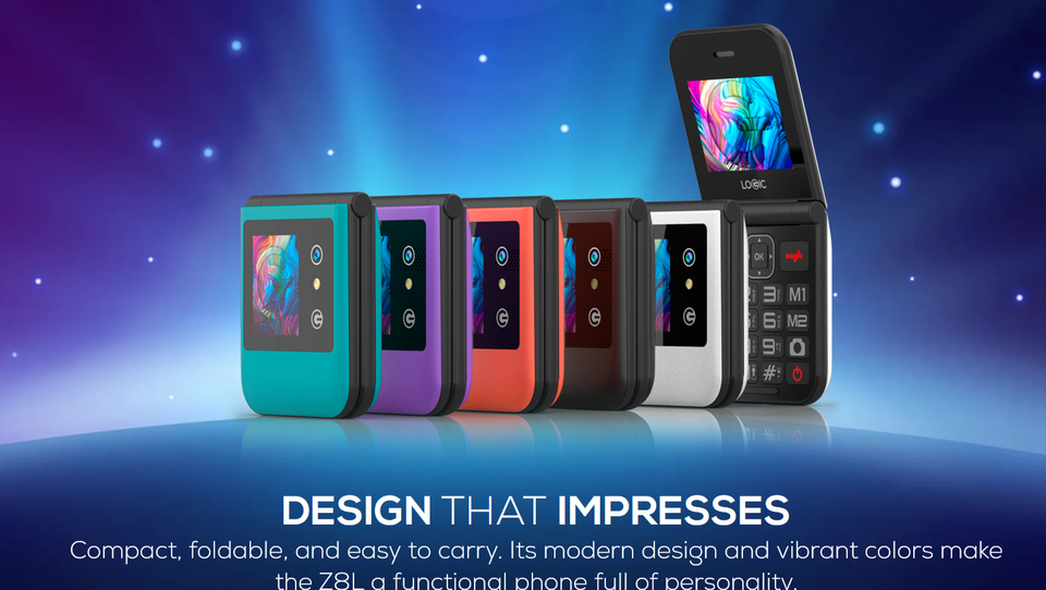 Sims Main Screen Logic Flip Phone 4G LTE Volte GSM Z8L 2.4