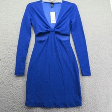 Wild Fable Women's Long Sleeve Cut Out Lurex Bodycon Dress Blue X-Small MSRP:$30