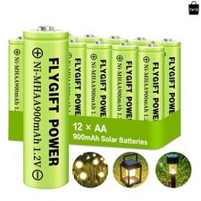 AA Rechargeable Batteries Solar Battery for Solar Lights AA 900mAh 12 Pack 1.42 per gallon