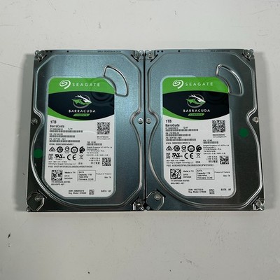 Seagate ST1000DM010 BarraCuda 3.5'' 1TB SATA AF Internal Hard Drive Lot of 2