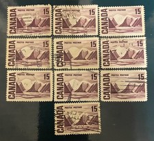 CANADA postage stamps lot of 10 old 15 cents centennial series 1967