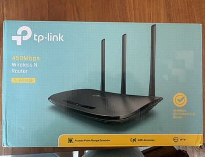 TP-LINK TL-WR940N WLAN Router 450 Mbit/s 802.11n 4x LAN WPS IPTV schwarz