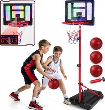 Kids Basketball Hoop and Stand Electronic Scoring Height Adjustable for Boys