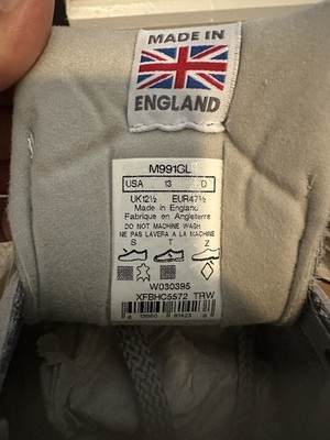 Buy Size 13 - New Balance Men's 991 Made in England Grey White