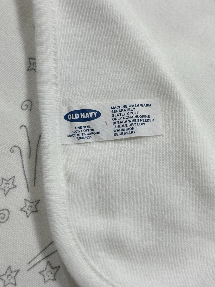 Old Navy Shooting Star Knit Receiving Blanket White Gray Newborn One Size - Image 3 of 4