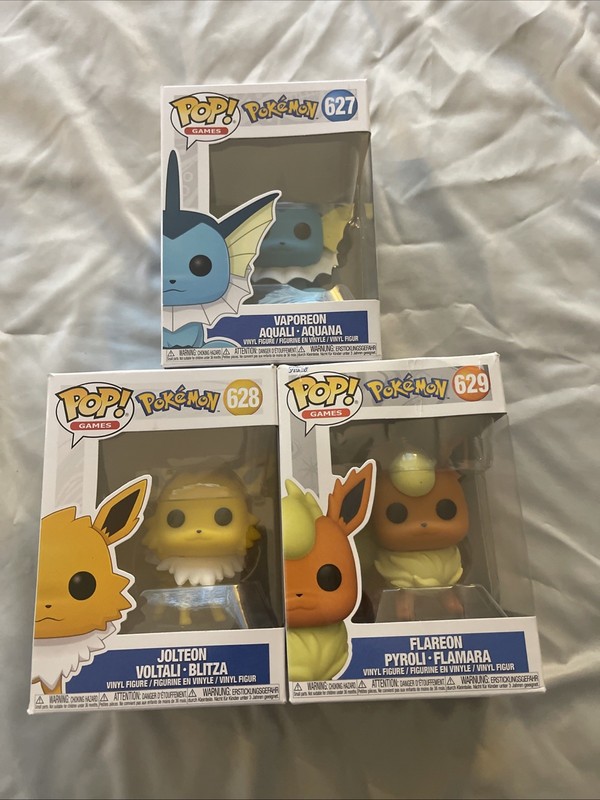 Funko POP! Vaporeon 627 Jolteon 628 Flareon 629 Only @ Pokemon Center Collection