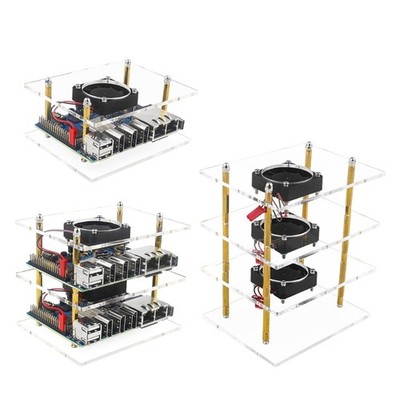 Acrylic Case Box for OrangePi 5 Transparent Enclosure 3 Layers