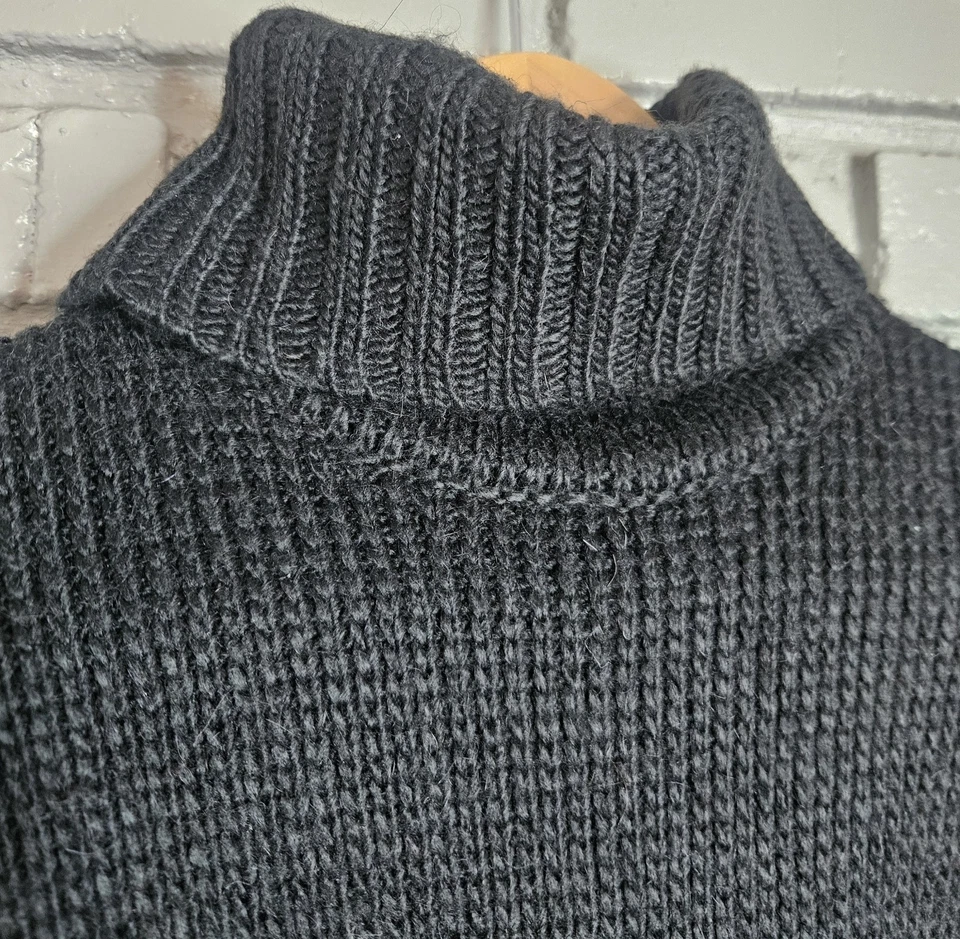 T Alexander Wang Suéter Cuello Alto Lana Mohair Alpaca Cuero Codo Parches Foto 2 de 4