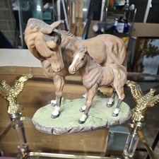 Horse & Baby Foal Figure Alfretto Porcelain Collectors Series 