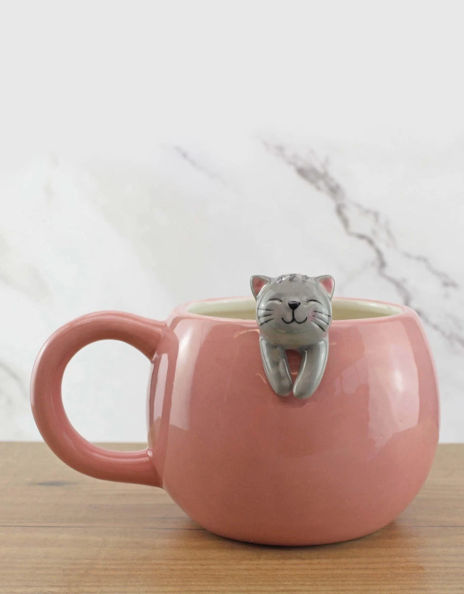 Tazza 3D Per Gatti In Ceramica 340 Ml - Simpatico Gattino Nascosto Sul Fondo, Regalo Divertente Per Amanti Dei Gatti, Microonde E Lavastoviglie