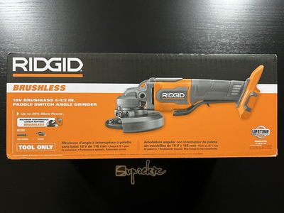 #ad RIDGID 18V Brushless Cordless 4 1 2 in. Paddle Switch Angle Grinder R86047 $109.99