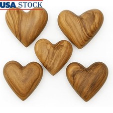 Bulk Olive Wood Hearts Set Rustic Wedding Keepsake Home Decor Gifts Craft Tokens