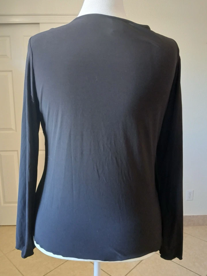 Blusa Top Mujer JTB NEGRA XL Dobladillo Asimétrico Top Manga Campana Lentejuelas Cintura Foto 3 de 4