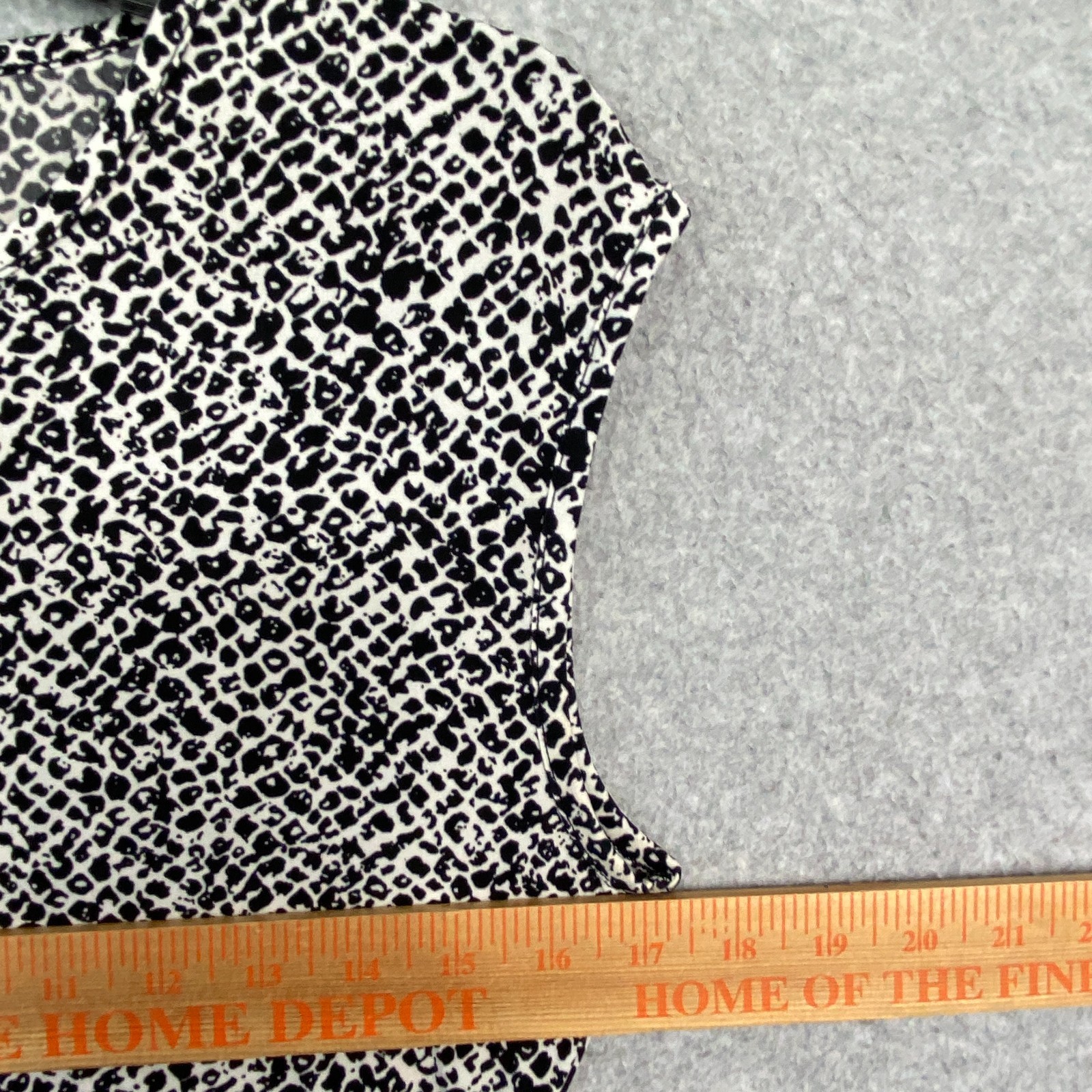 Banana Republic Dress Women's Small Black White Print Sleeveless Ruched Knit