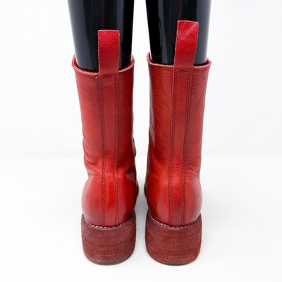 Guidi Red Leather Palombaro Front Zip Boots Women's Size EU 37/US
