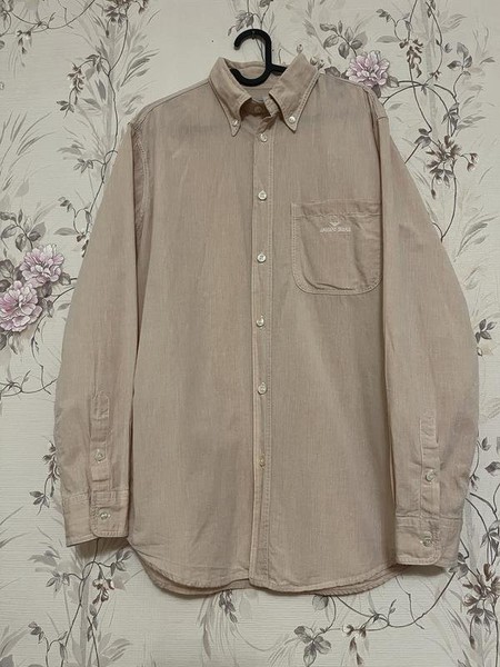 Men Armani Jeans Shirt Peach Cotton 38 / M / 46