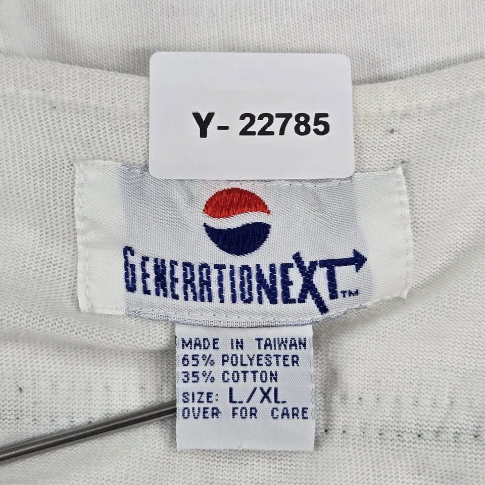 Camiseta masculina vintage Pepsi G/XL logotipo branco bordado geração próxima beisebol - Imagem 2 de 4