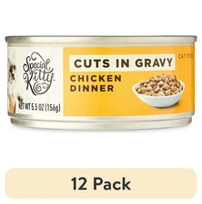 (12 pack) Special Kitty Chicken Dinner Cuts in Gravy Wet Cat Food, 5.5 oz Can