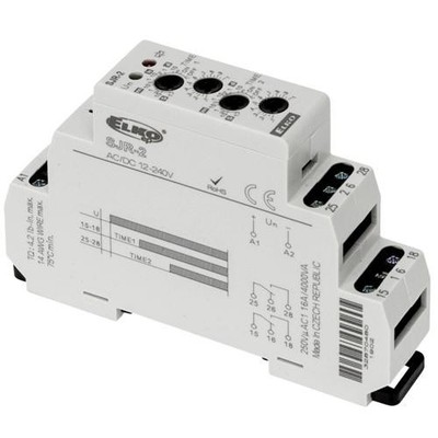 Elko SJR-2-UNI, Double Stage Delay Timer, DIN Rail Mount, 12 - 240 VAC/VDC,