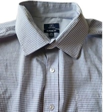 George Mens Blue Check 2XL Long Sleeve Button Up Classic Fit Shirt 50/52