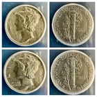 2 WWII Era 1941 Mercury Dimes ICG Slabbed (MS/AU quality) 90% Silver Both P + D