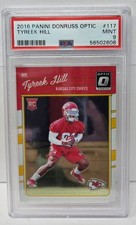 2016 Optic Dolphins Star - TYREEK HILL Rookie RC Football Card PSA 9 MINT. rookie card picture