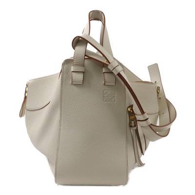 LOEWE GHW Hammock Small 2 Way Shoulder Bag Calfskin Leather White
