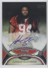 2011 Bowman Sterling Black Refractor 20/50 Adrian Clayborn #BSA-AC Auto 0s3
