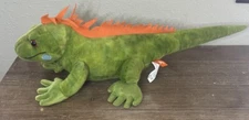 Wild Republic Green & Orange Scale Iguana Plush Stuffed Animal Lizard Reptile