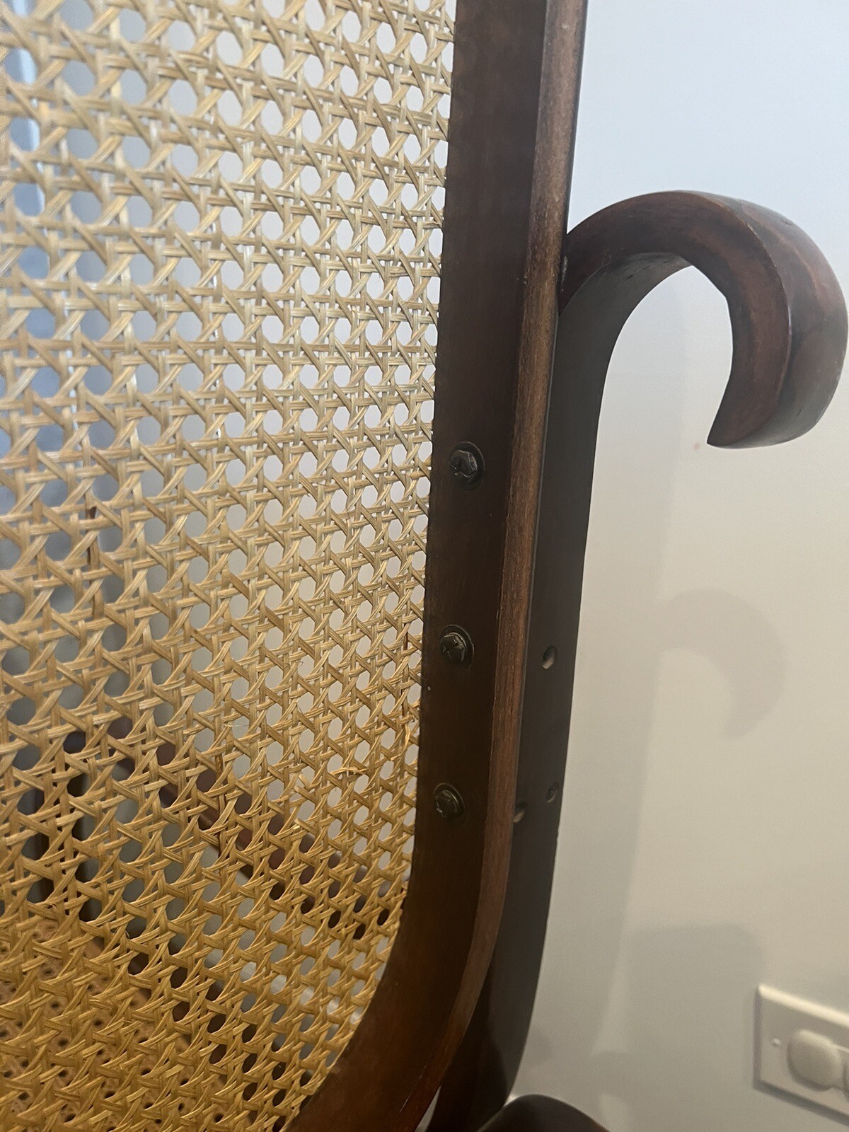 Vintage Style Design MidCentury Bentwood Rocker Wood Cane