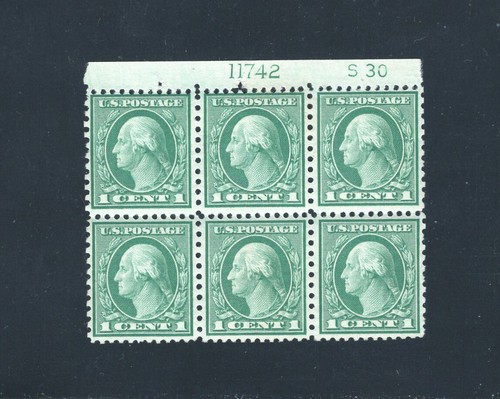 US 538 F-VF og LH Plate Block, CV $115