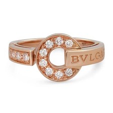 Bvlgari Bvlgari Diamond Ring 18K Rose Gold Size 53 US 6.5