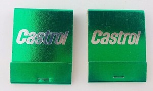 Vintage Castrol Oil Matchbooks Qty 2 Metallic Green