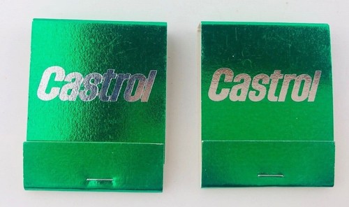 Vintage Castrol Oil Matchbooks Qty 2 Metallic Green
