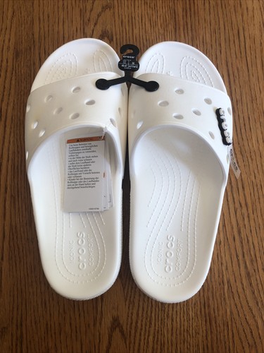 Crocs Classic Slide Sandals White Original Men’s Size 10/ Women’s 12 NEW - Picture 2 of 5