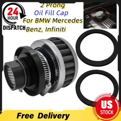 #ad For BMW N54 2 Prong Oil Fill Cap One Way Valve Cover Crankcase Breather Mercedes $42.99