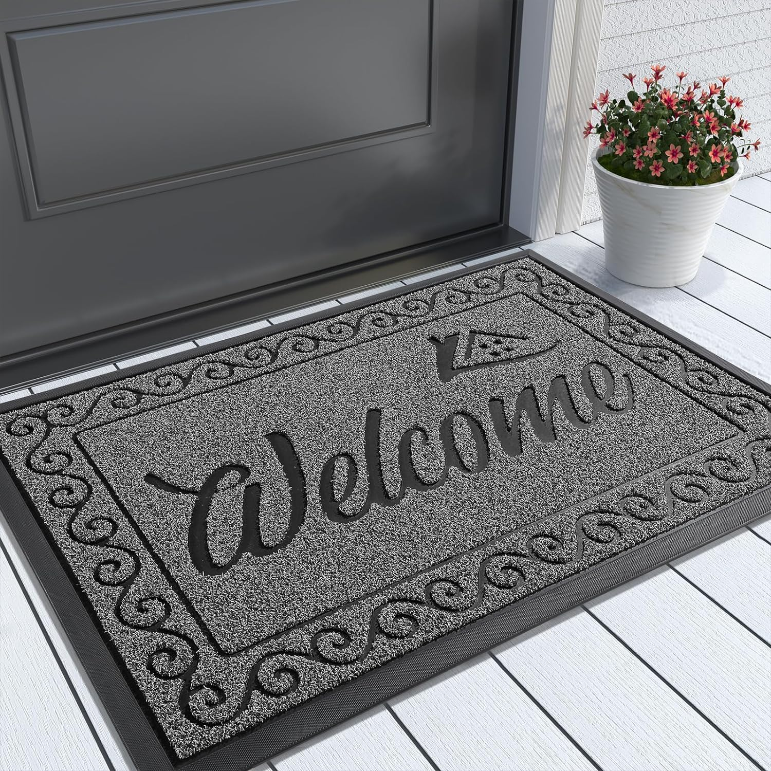 Heavy Duty Welcome Mat Sturdy Non-Slip Door Mat for Home Entrance Indoor/Outdoor