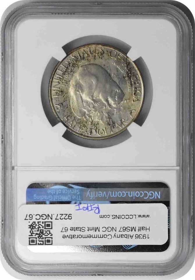 Albany Commemorative Silver Half Dollar 1936 MS67 NGC - Image 2 of 2